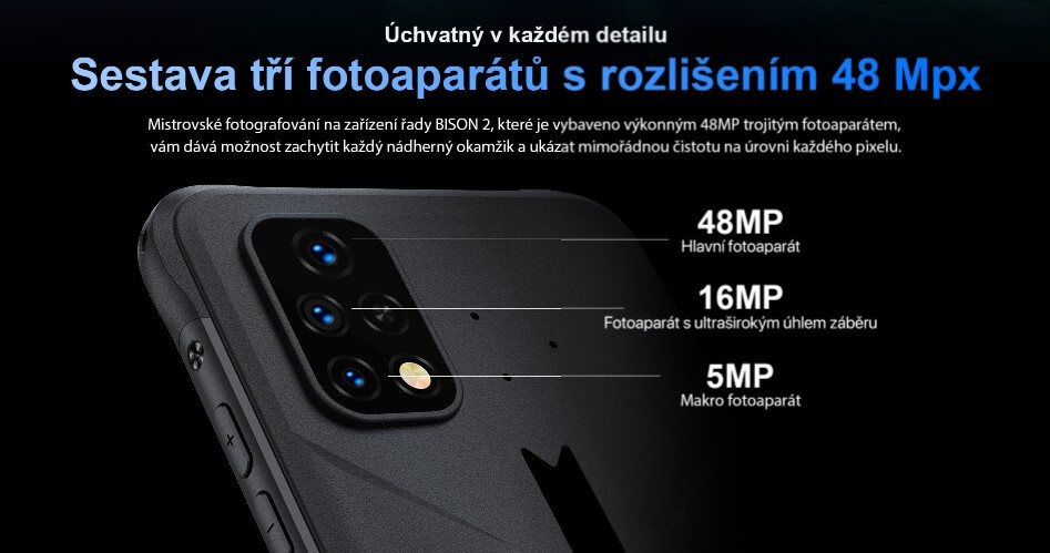 UMIDIGI BISON 2 Pro - trojnásobná zadní kamera